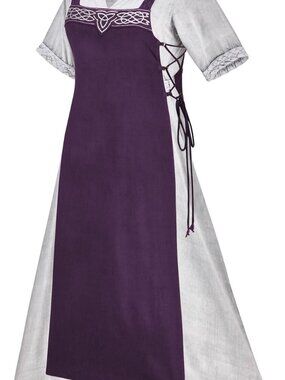 HolyClothing Women XL Ingrid Apron Dress Set Purple Fantasy Ren Faire Medieval